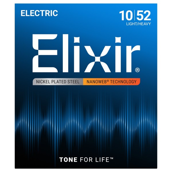 Elixir 12077 NANOWEB Light Heavy Strings, 10-52