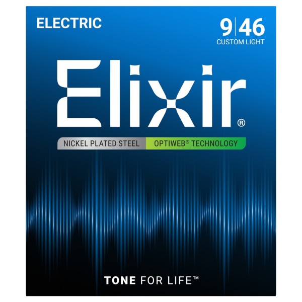 Elixir 19027 OPTIWEB Coated Electric Guitar Strings, 9-46