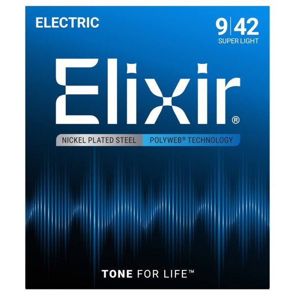 Elixir 12000 POLYWEB Superlight Electric Guitar Strings, 9-42