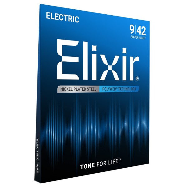 Elixir 12000 POLYWEB Superlight Electric Guitar Strings, 9-42 - side