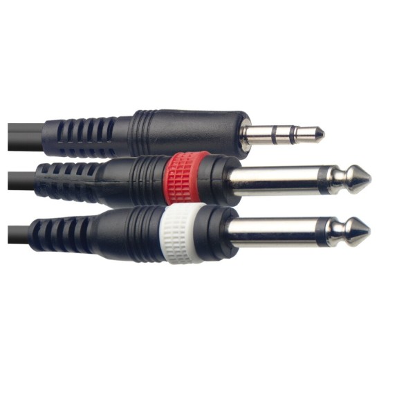Stagg SYC Stereo Mini Jack to Dual Mono Jack Cable, 1m