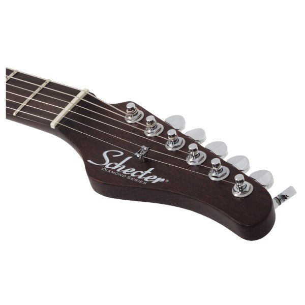 Schecter MV-6, Metallic Purple - Ex Demo - Headstock