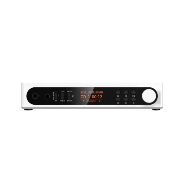FiiO DM15 CD Player with 24Bit R2R DAC, White front 