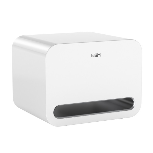 WiiM Sub Pro Subwoofer, White front angle 