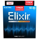 Elixir Nanoweb Guitar Strings 3 Pack, 10-46
