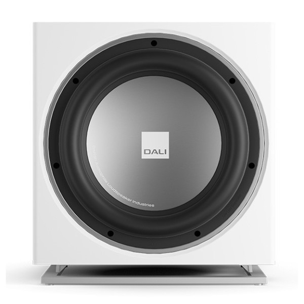 DALI E-12F Subwoofer, Satin White Front View 2