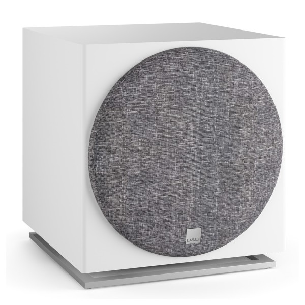 DALI E-12F Subwoofer, Satin White Grille View