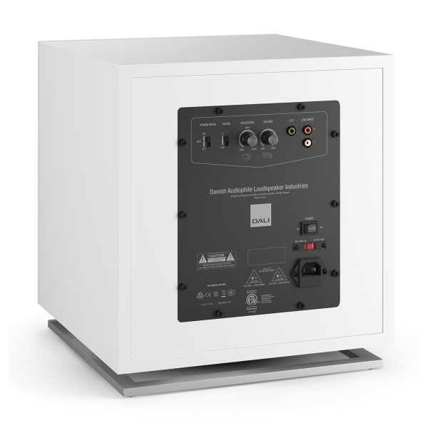 DALI E-12F Subwoofer, Satin White Back View