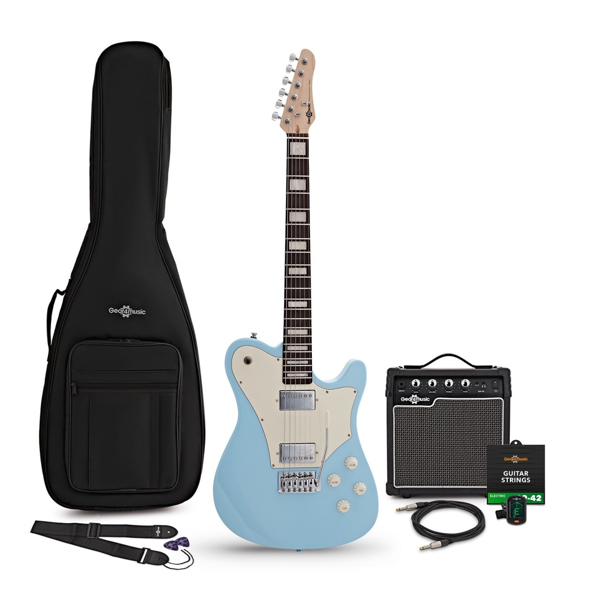 Click to view product details and reviews for Knoxville Select Electric Guitar Blue 10w Guitar Amp Accessory Pack.