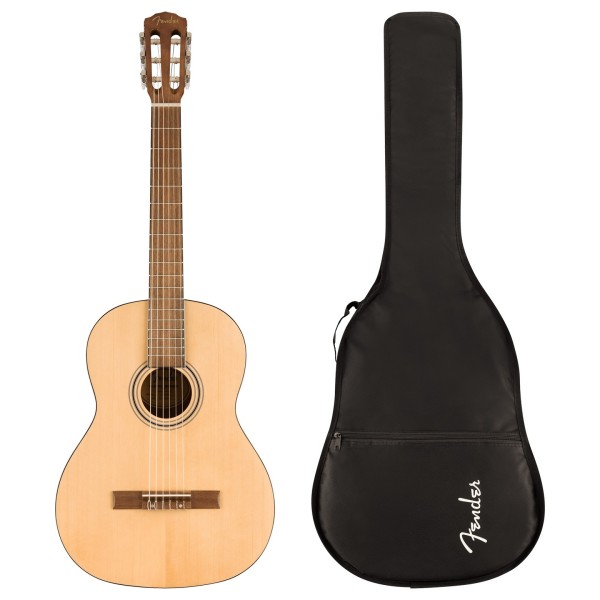 Fender CN-30WN Nylon Wide Neck, Natural - guitar and gig bag