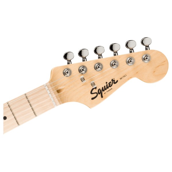 Squier Mini Stratocaster MN, California Blue - headstock