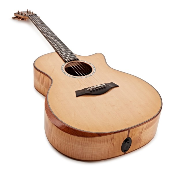 Taylor Custom Grand Auditorium, Bearclaw Sitka Spruce Top Flamed Maple Back/Sides - Nearly New - angled shot