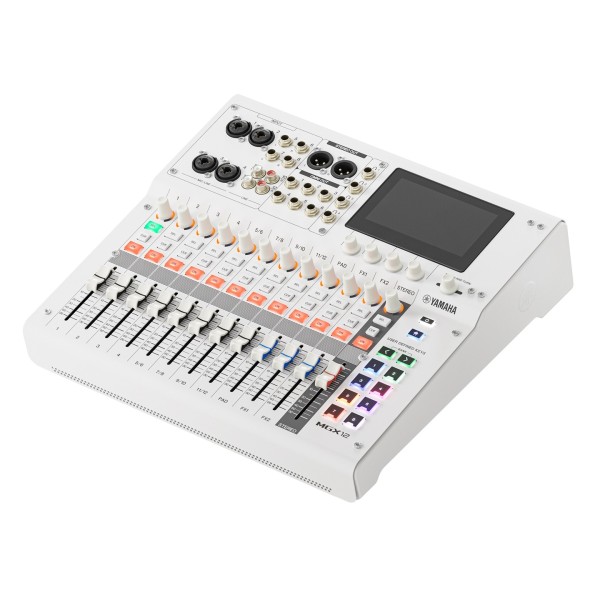 Yamaha MGX12V 12-Channel Digital Mixer with Multi-track USB and Video, White - Right, Top