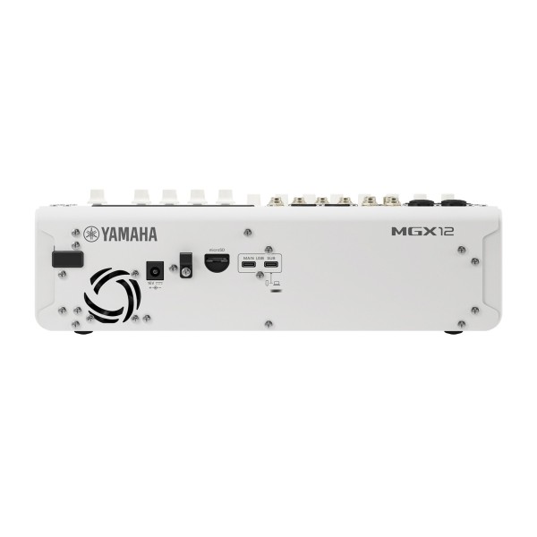 Yamaha MGX12V 12-Channel Digital Mixer with Multi-track USB and Video, White - Rear