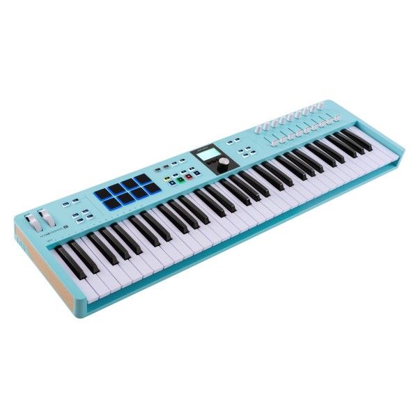 Arturia KeyLab Essential 61 MK3, Aqumarine - Angled 2