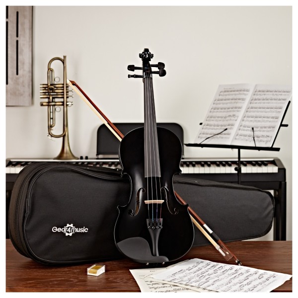 Student Full Size Violin by Gear4music, Black