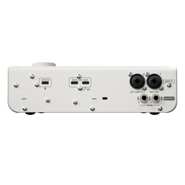 Yamaha URX22 USB Streaming Mixer, White - Rear