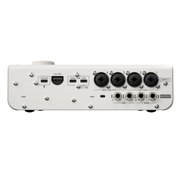 Yamaha URX44 USB Streaming Mixer with Multi-track Recording, White - Rear