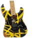 EVH Limited Edition Striped Series Frankenstein Frankie MN, Black with Yellow Stripes, Aged - hardware