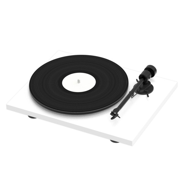 Pro-Ject T1 EVO BT Turntable, White - Record on top