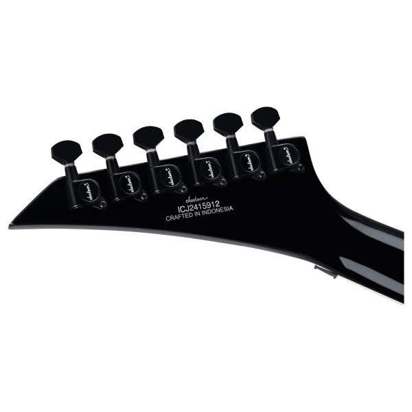 Jackson X Series Soloist SLX DX LRL, Gloss Black - back of headstock