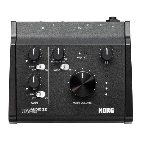 Korg microAUDIO 22 Audio Interface - Top