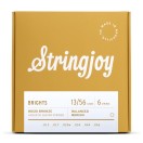 Stringjoy Brights Medium Gauge (13-56) 80/20 Bronze Acoustic Guitar Strings
