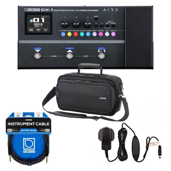 Boss GX-1 Compact Multi Effects Processor Bundle