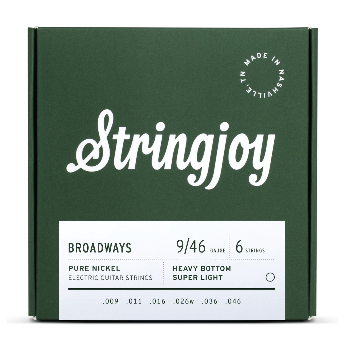 Click to view product details and reviews for Stringjoy Broadways Heavy Bottom Super Light Gauge 9 46 Pure Nickel Electric Guitar Strings.