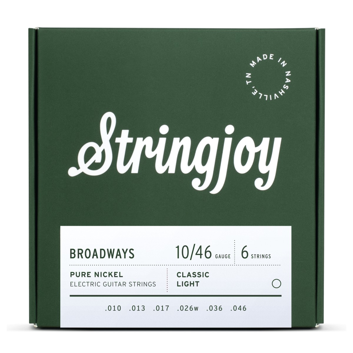 Click to view product details and reviews for Stringjoy Broadways Classic Light Gauge 10 46 Pure Nickel Electric Guitar Strings.