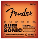 Fender Phosphor Bronze Acoustic Guitar Strings, Ball End, 60-12L .010-.048 Gauges, Set of 12