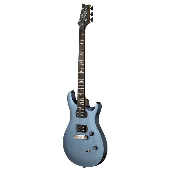 PRS SE CE24 Standard Stoptail, Satin Ice Blue Metallic - side on view