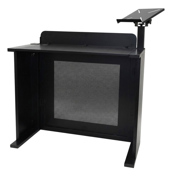Equinox Event Booth Foldable DJ Booth, Black - One Shelf, Back