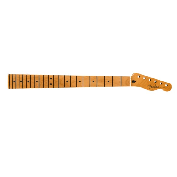 Fender Satin Roasted Maple Fat Telecaster Neck, 22 Medium Jumbo Frets, 9.5", Maple, U Shape