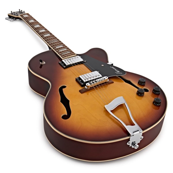Hartwood Novella Hollowbody Guitar & Hard Case, Tobacco Sunburst