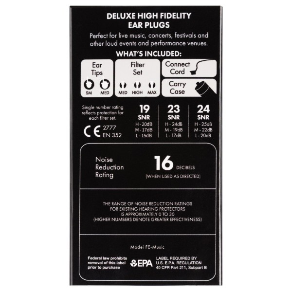 Fender Deluxe Hi-Fi Ear Plugs - back