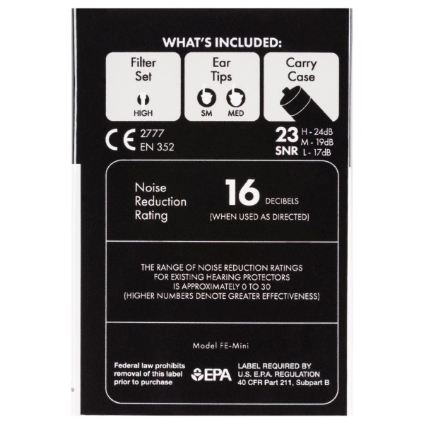 Fender Professional Hi-Fi Ear Plugs - back