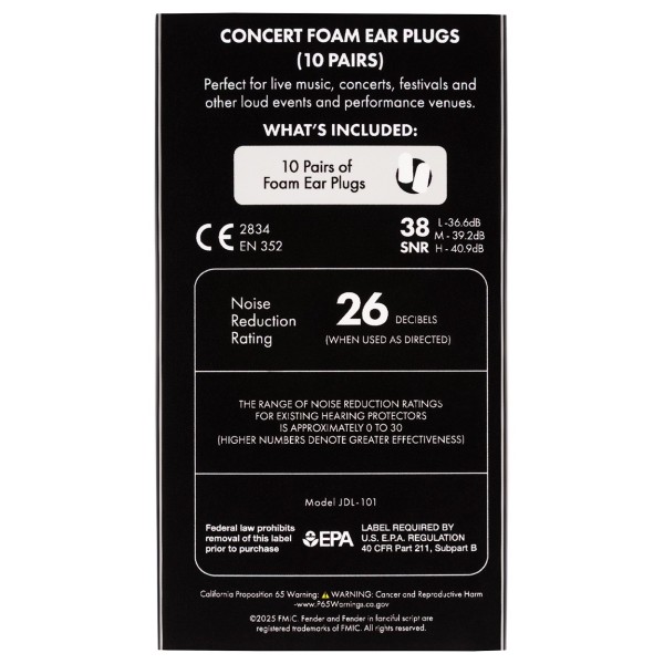 Fender Concert Ear Plugs (10 Pair)
