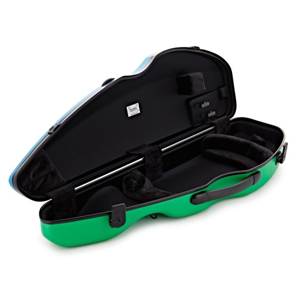 BAM 2004XL BonBon Hightech Violin Case, Blue & Green -Open