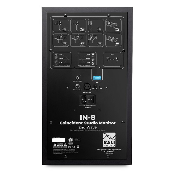 Kali Audio IN-8 MKII Studio Monitor, Black - Rear