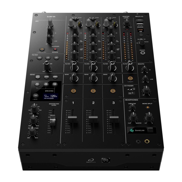 AlphaTheta DJM-V5 3-Channel DJ Mixer - Front Top