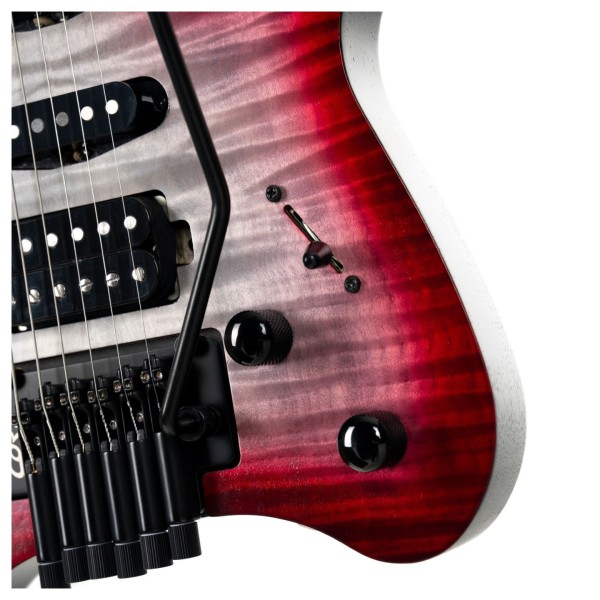 Cort Space G6MS Headless Guitar, Semi Gloss Lava - controls