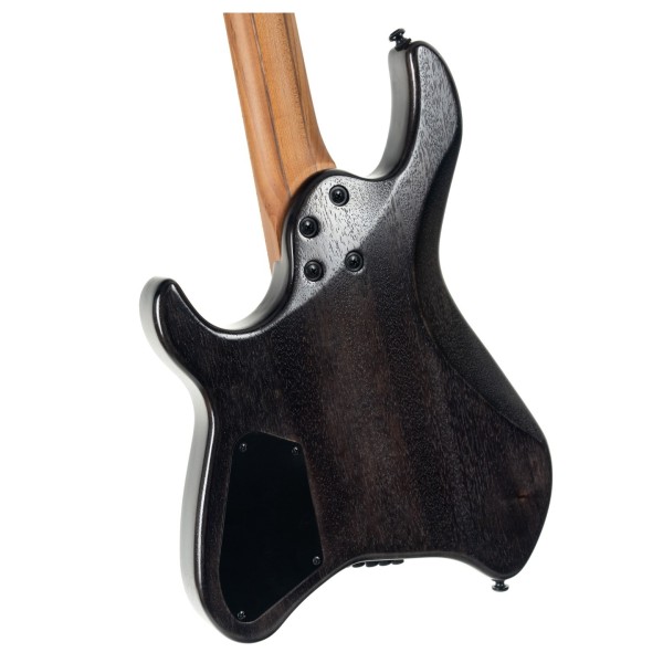 Cort Space G6MS Headless Multiscale Guitar, Semi Gloss Trans Black - back of body