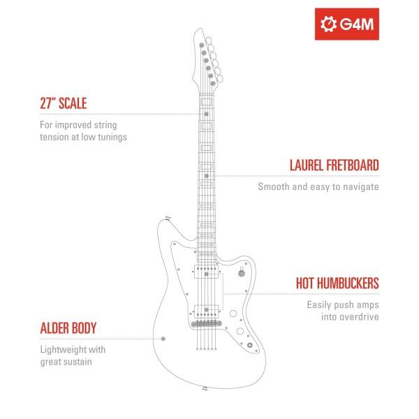 G4M 638 Baritone Electric Guitar, Blackout