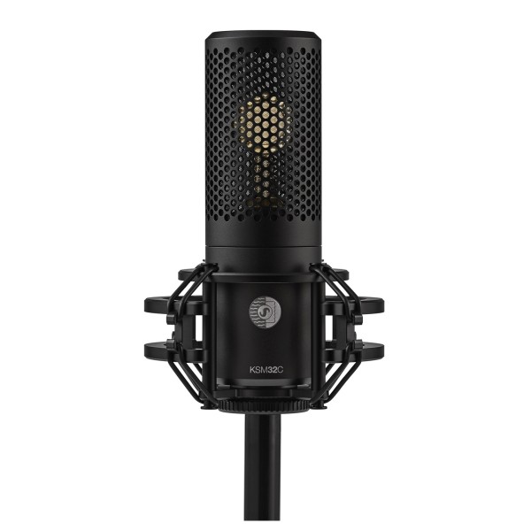 Shure KSM32C Large Diaphragm Condenser Microphone - Shock Mount On Stand