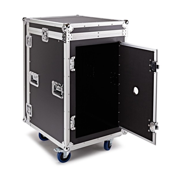 Trojan Pro 16U Heavy-Duty Wheeled Mixer Rack Flight Case