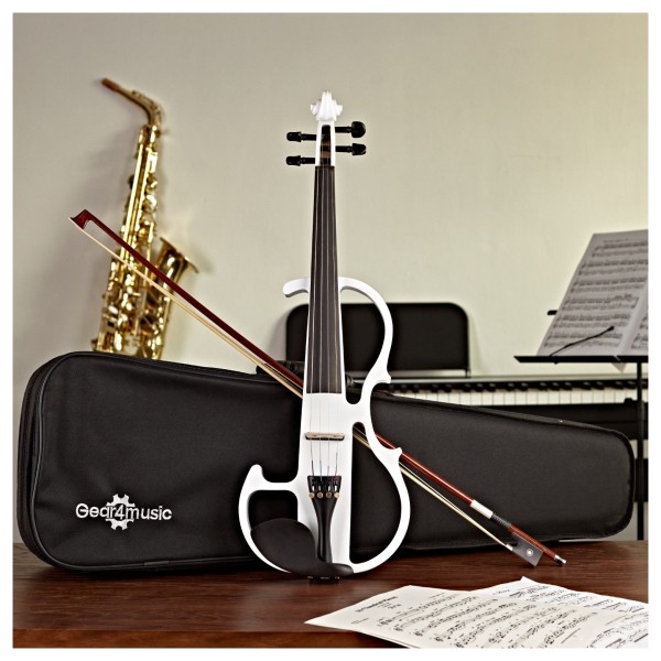 Electric Violin by Gear4music, White