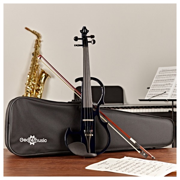 Electric Violin by Gear4music, Navy Blue