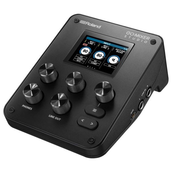 Roland Go:Mixer Studio Mixer and Audio Interface - Angled