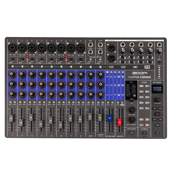 Zoom LiveTrak L12next 12 Channel Digital Mixer/ Recorder - Top